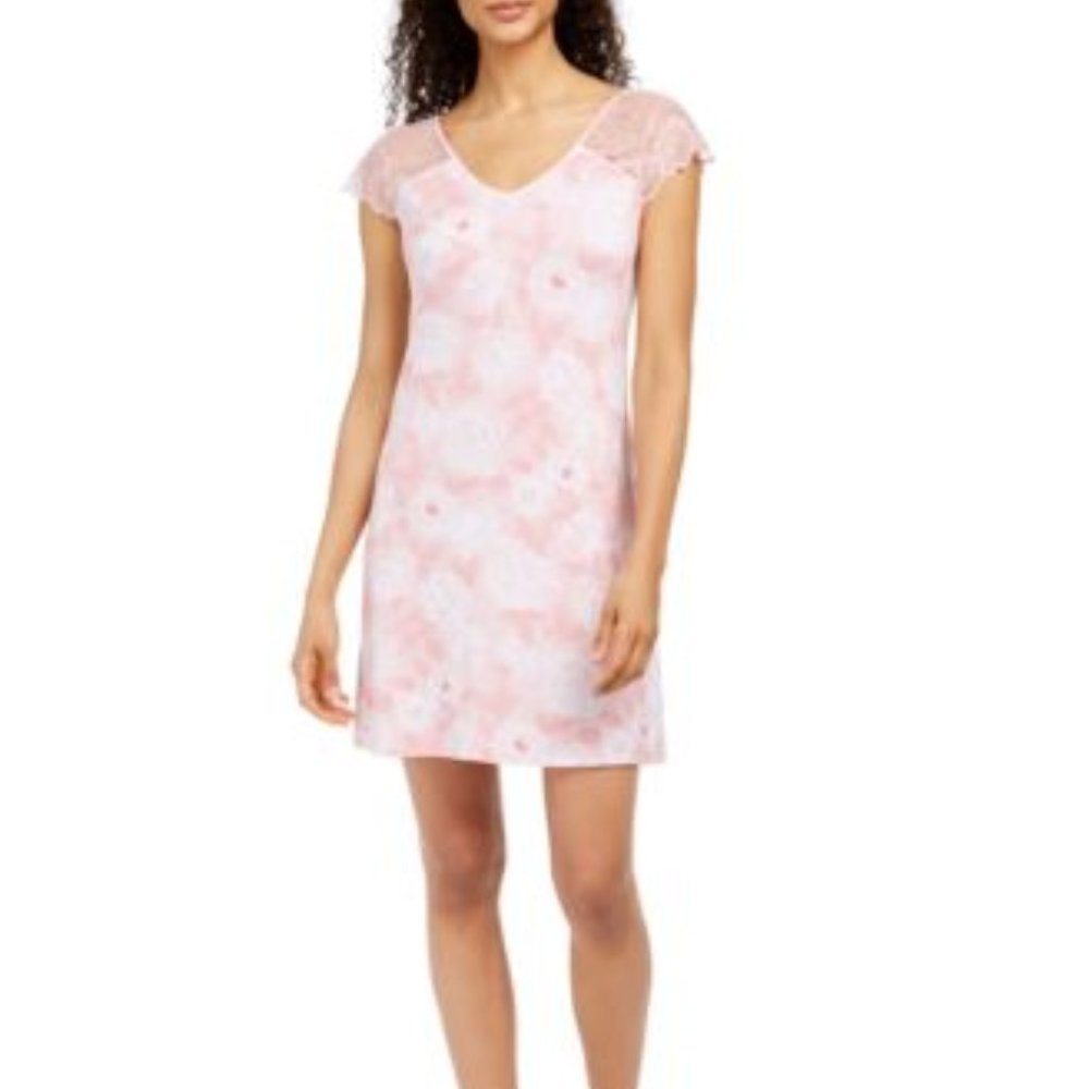 Charter Club Lace Sleeve Nightgown Sketched Blooms